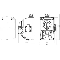 C16-48.1N Installation kit 230V 16/5 IP54 - reliable assembly