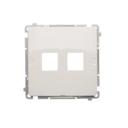 Simon Basic white module plate for UAE sockets 2x Keystone flat