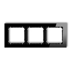 Deco czarny/ czarny efekt szkła ramka 3x - uniwersalna ramka