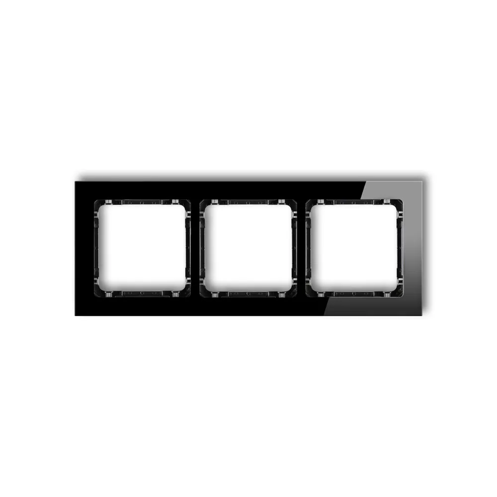 Deco black/black glass effect frame 3x - universal frame
