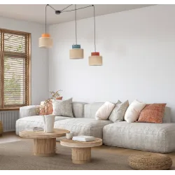 Duo czarny wielokolorowy - oprawa wisząca LED 3xE27 15W