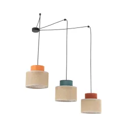 Duo czarny wielokolorowy - oprawa wisząca LED 3xE27 15W