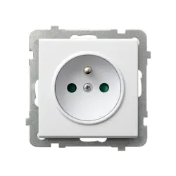 Sonata module white socket 1x with switch 16A 250V - safe socket e