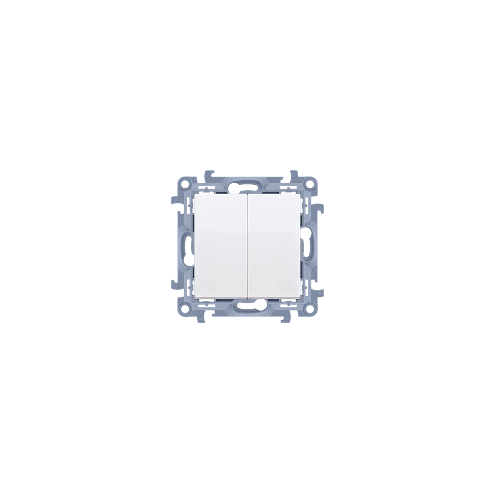Simon 10 white module button 2x 2-gang 10AX 250V