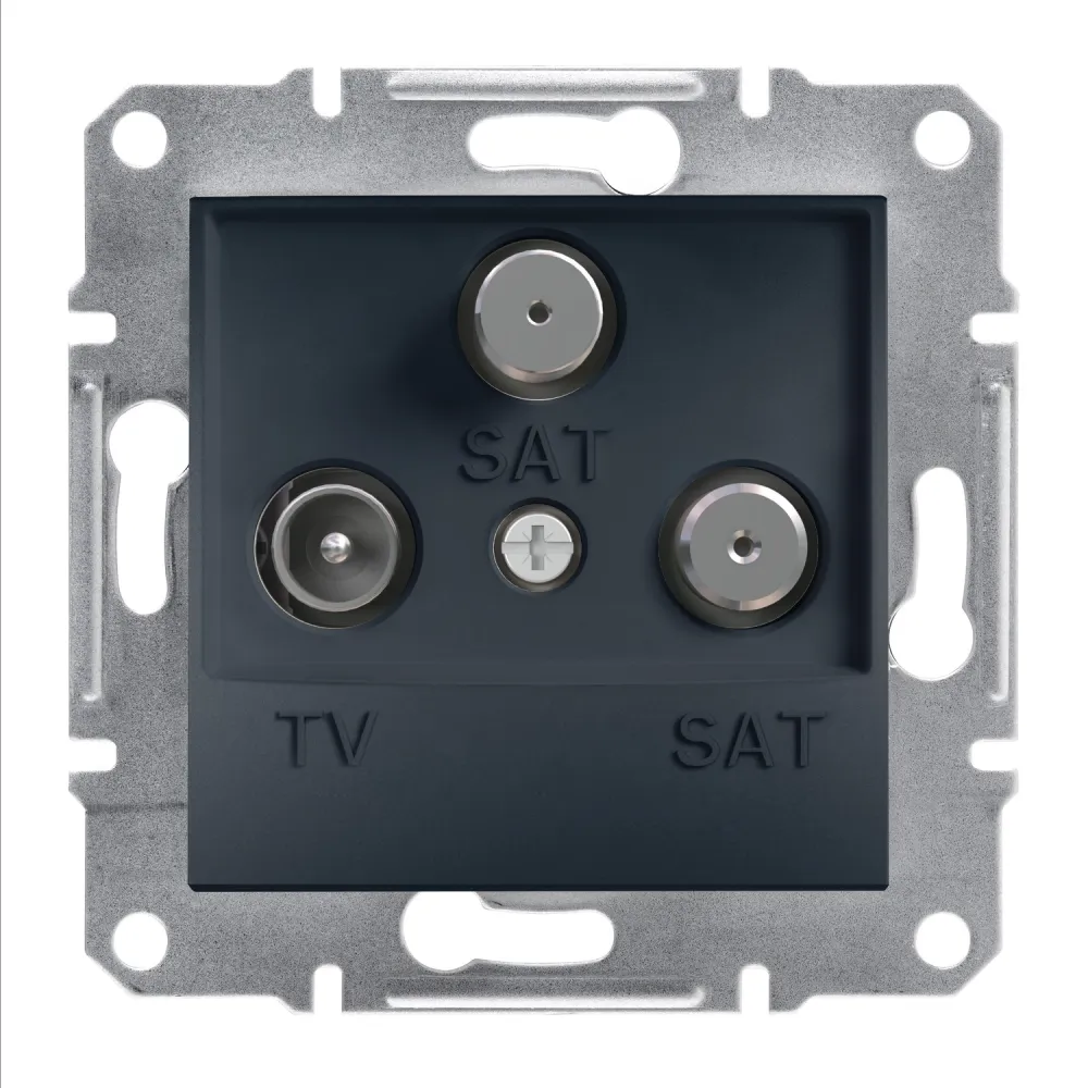Gniazdo TV-SAT-SAT końcowe Asfora Schneider Electric, antracyt