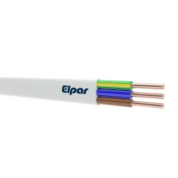 YDYP 3X 2.5 ŻO biały przewód instalacyjny płaski drut 450/750V
