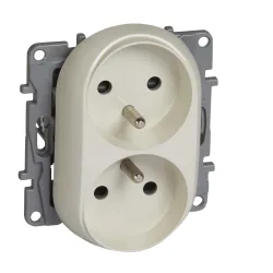 NILOE 2 MODUŁ KREM Gniazdo 2x Z/U z przesłonami 16A 250V