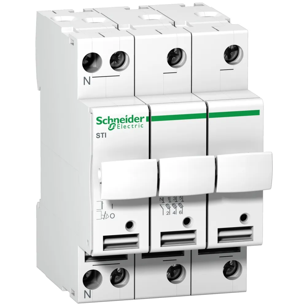 Schneider Electric Acti9 STI-10 fuse base, 3x38-3N 3