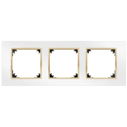 VESTRA white/gold frame 3x – modern flush-mounted fittings