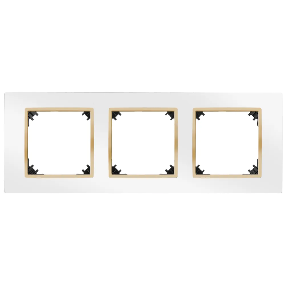 VESTRA white/gold frame 3x – modern flush-mounted fittings