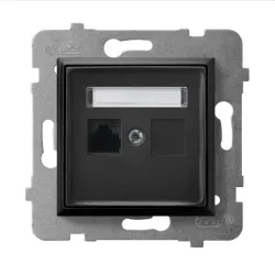 Aria black metallic module computer socket 1x UAE 8 Cat.5e