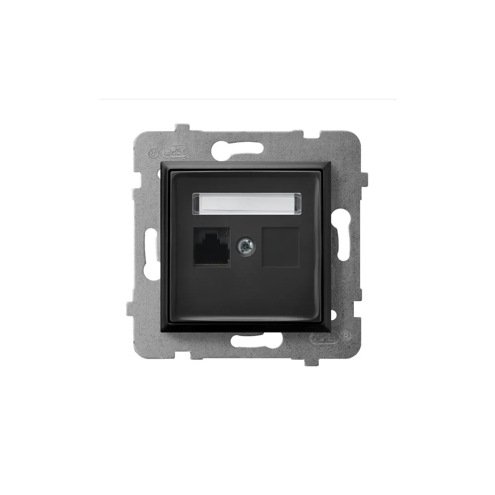 Aria black metallic module computer socket 1x UAE 8 Cat.5e