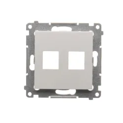 Simon 54 white module plate for 2x UAE keystone flat sockets