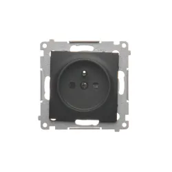 Simon 54 module black matte socket 1x z/u 16A 250V