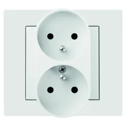 VESTRA modular socket white 2x Z/U 2P+Z - reliable electrical socket