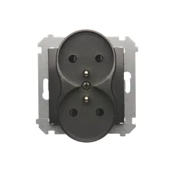 Simon 54 Nature module anthracite socket 2x Schuko 16A 250V
