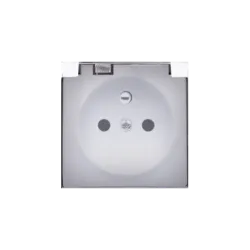 Simon 82 white module plate for 1x socket with shutter and cover IP44