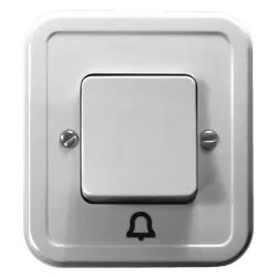 Przycisk 475/N PI biały "Dzwonek" szczękowy 6A 250V