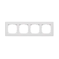 Simon 55 Duo white/chrome frame 4x - practical 4-gang frame