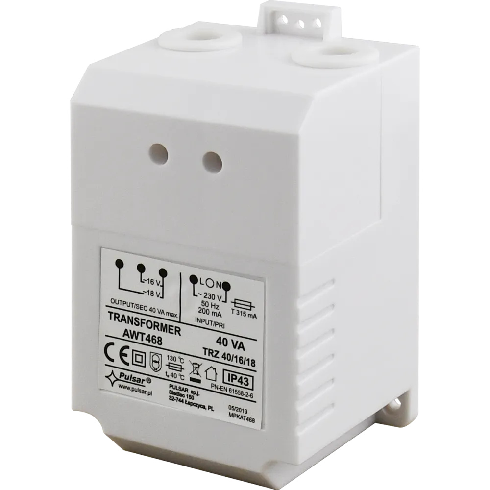 Transformator TRZ 40/16/18 40VA 16V/2.2A 18V/2A