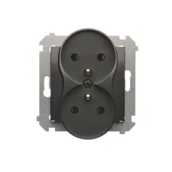 Simon 54 module anthracite – socket 2x with earth 16A 250V