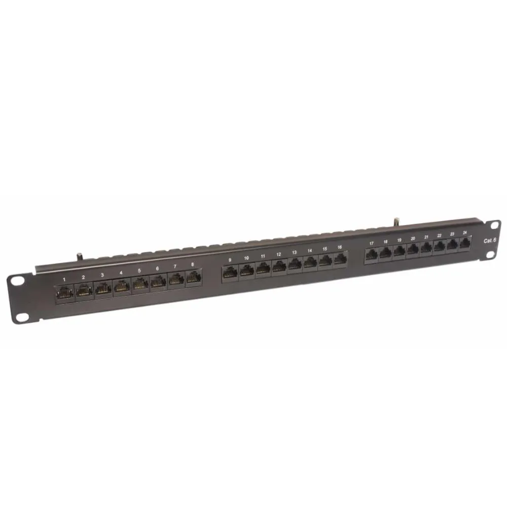 Panel kat. 6 UTP 19" 1U 24 porty RJ45 z półką - niezawodny panel