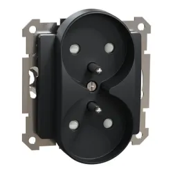 Schneider Electric Sedna Elements Socket 2x2P+PE black anthracite
