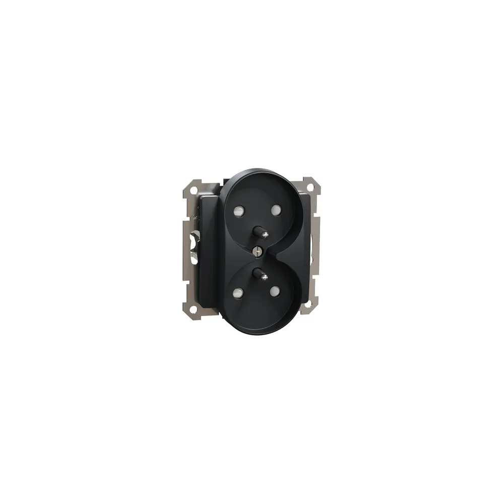 Schneider Electric Sedna Elements Gniazdo 2x2P+PE czarny antracyt