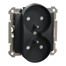 Schneider Electric Sedna Elements Gniazdo 2x2P+PE czarny antracyt
