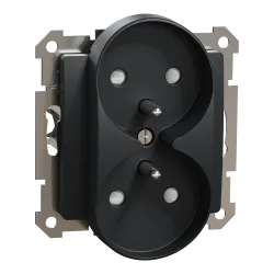 Schneider Electric Sedna Elements Gniazdo 2x2P+PE czarny antracyt