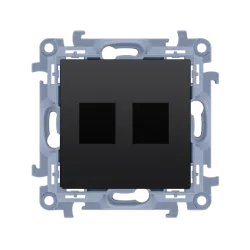 Simon 10 black matte module - plate for telecommunication sockets