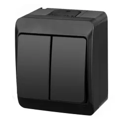 Hermes czarny łącznik NT seryjny IP44 10AX 250V