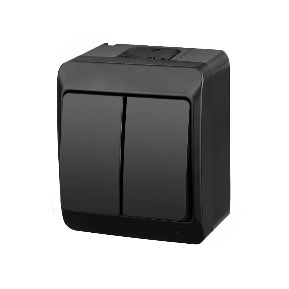 Hermes czarny łącznik NT seryjny IP44 10AX 250V
