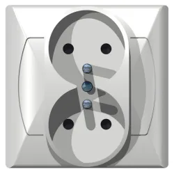 White accent socket 2x with/without screw terminals 16A 250V - reliable