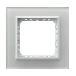 Sonata biały/biały szkło ramka 1x 4mm - nowoczesna ramka szklana