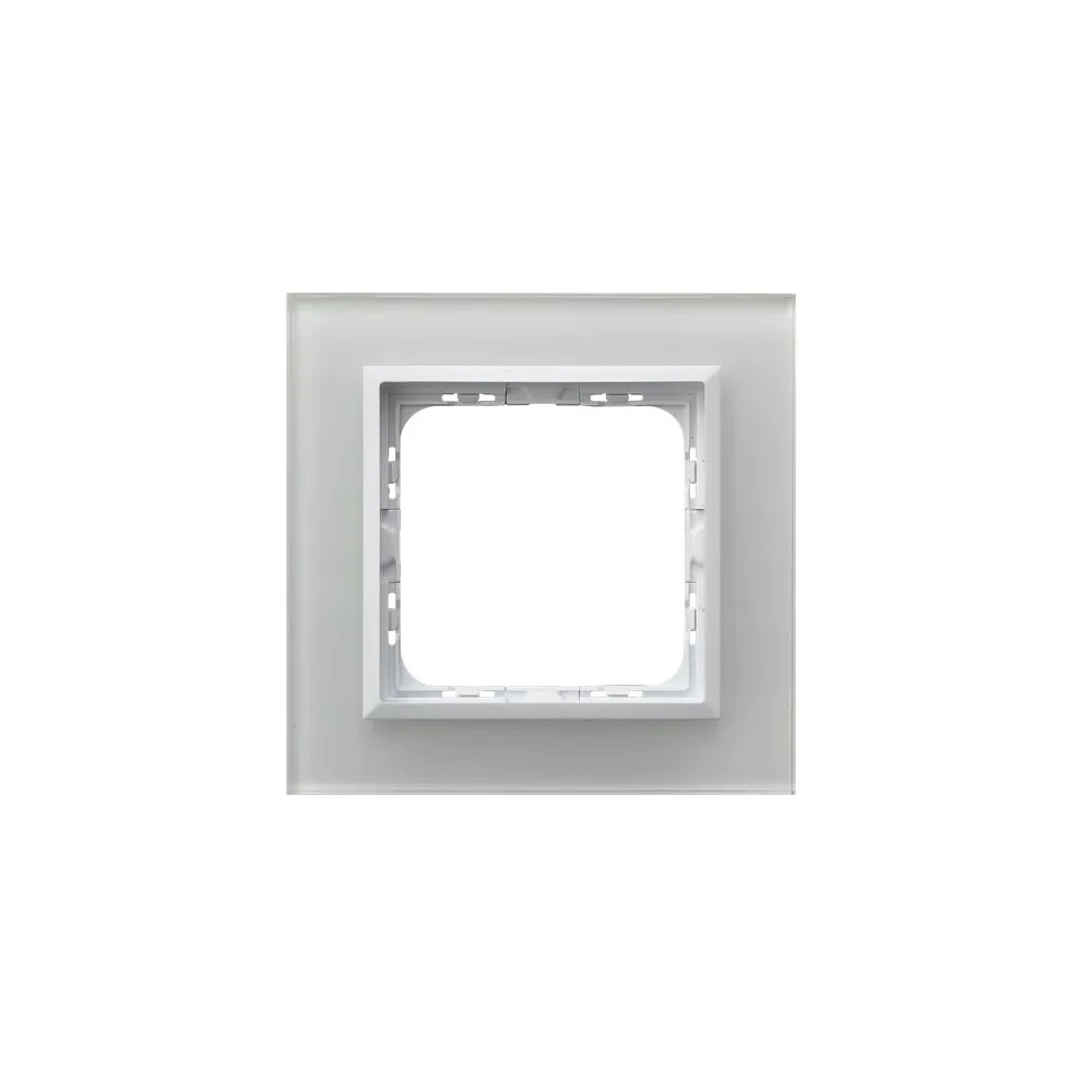 Sonata biały/biały szkło ramka 1x 4mm - nowoczesna ramka szklana