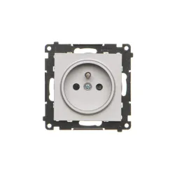 Simon 55 moduł aluminium mat gniazdo 1x z/u 16A 250V