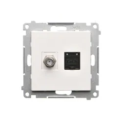 Simon 55 module white matte TV and computer socket Cat.6 UTP