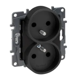 Niloe Step moduł czarny gniazdo 2x Z/U 16A 250V
