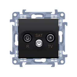 Simon 10 module black matte RTV-SAT end socket 1 piece