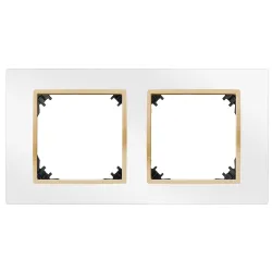 VESTRA frame white/gold 2x - modern flush-mounted fittings