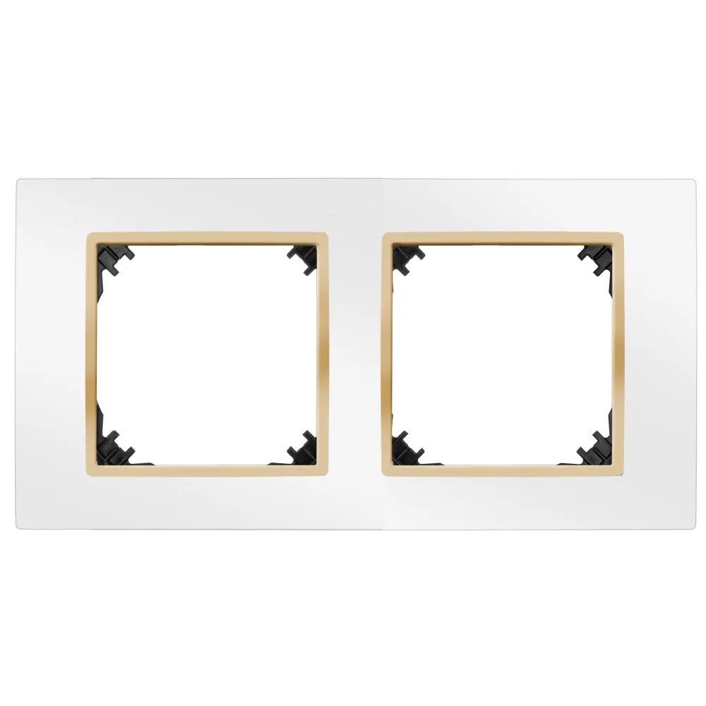 VESTRA frame white/gold 2x - modern flush-mounted fittings