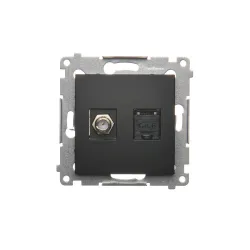 Simon 54 module black matte TV and computer socket - modern r