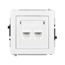 Deco white module computer socket 2x UAE Cat 5e UTP flat