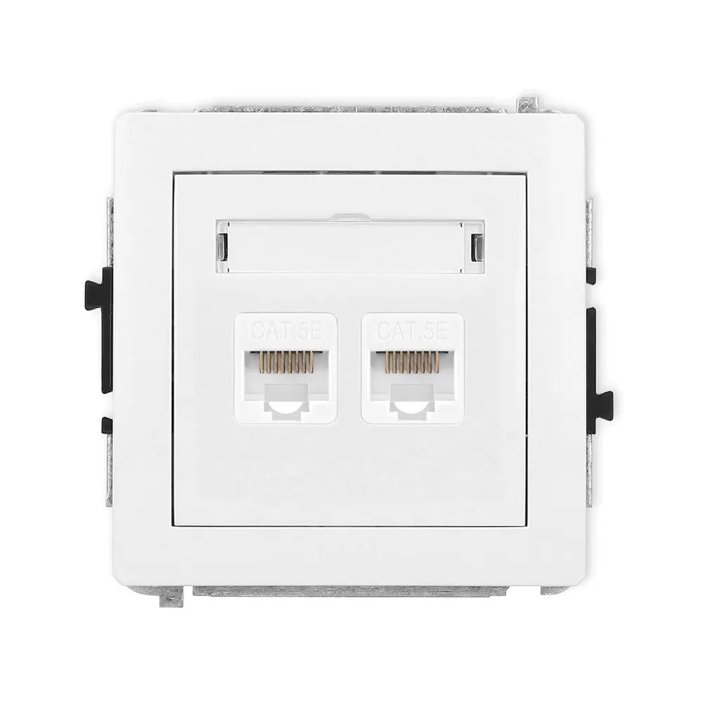 Deco white module computer socket 2x UAE Cat 5e UTP flat