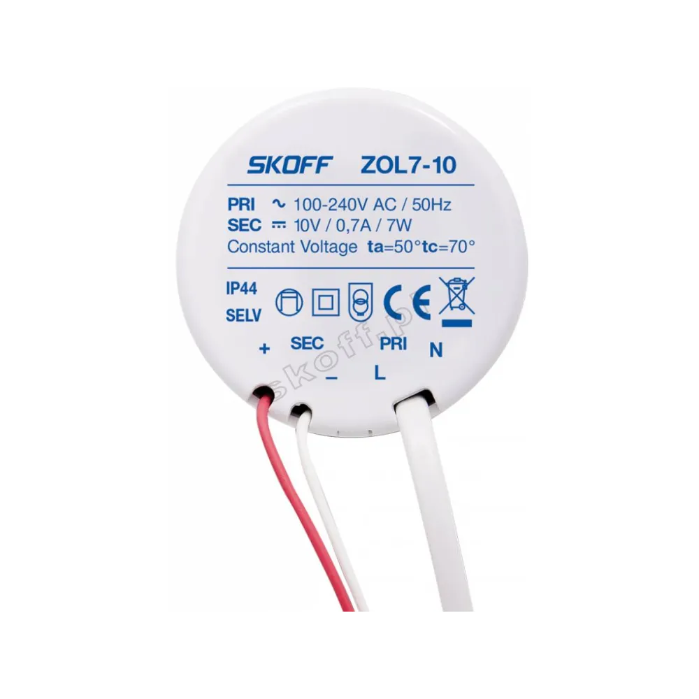ZOL 7 zasilacz opraw ledowych 7W 10V DC – niezawodne zasilanie LE