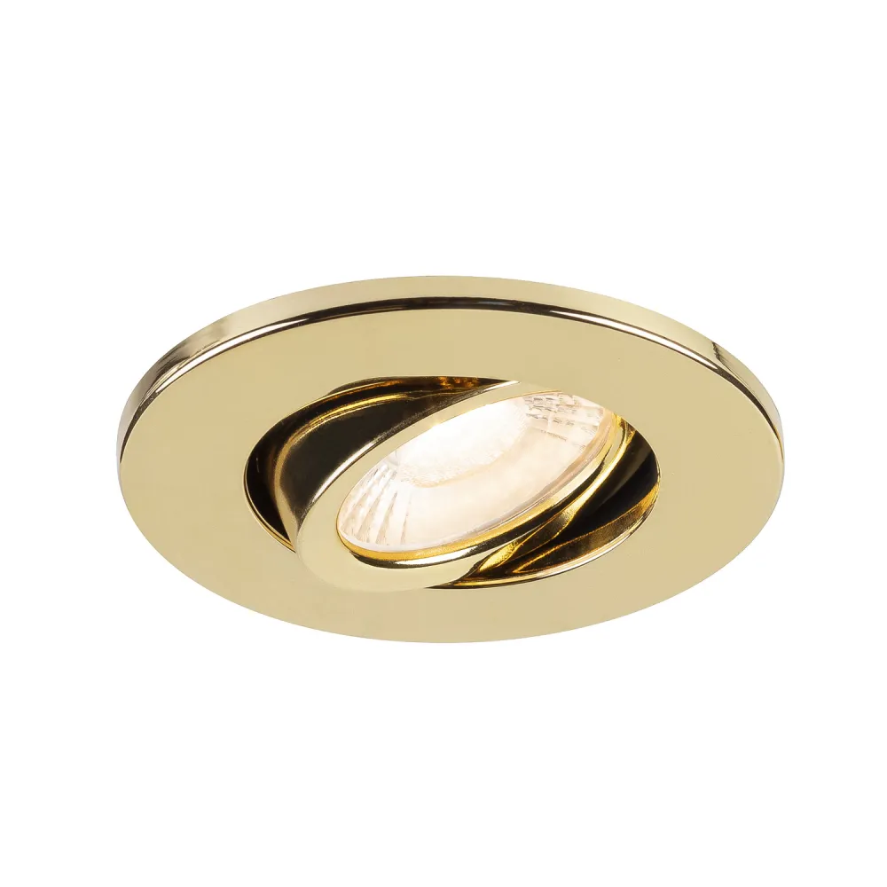 Universal gold cover for downlight, round swivel IP20