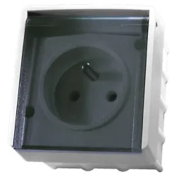 Gniazdo Lambda Biały NT 1x z/u z klapką dymną IP44 16A 250V