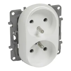 NILOE SOCKET 2 MODULE WHITE 2xSCHUKO/USB 16A 250V