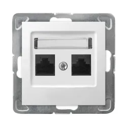 Impresja white module computer socket 2x UAE 8 CAT.5 UTP Krone